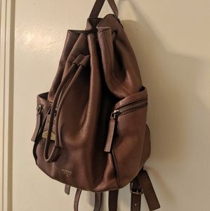 Fossil leather backpack